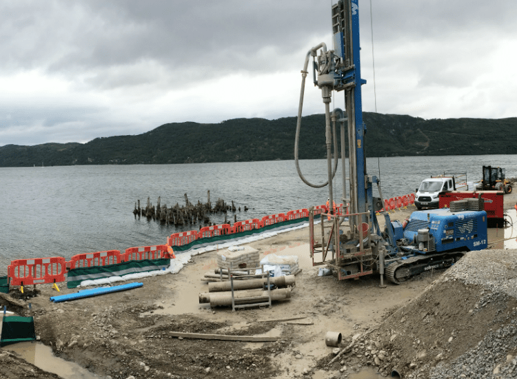 Loch ness construction site near ocean