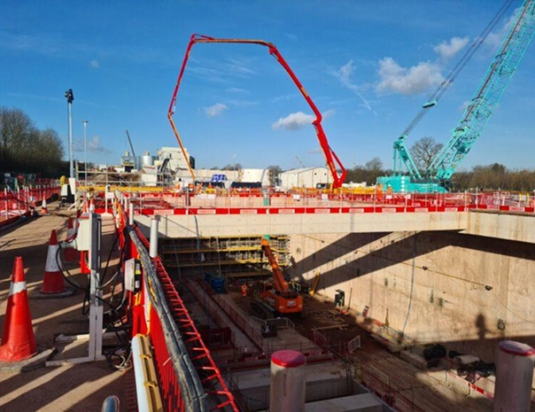 bridge with dewatering and well drilling equipment