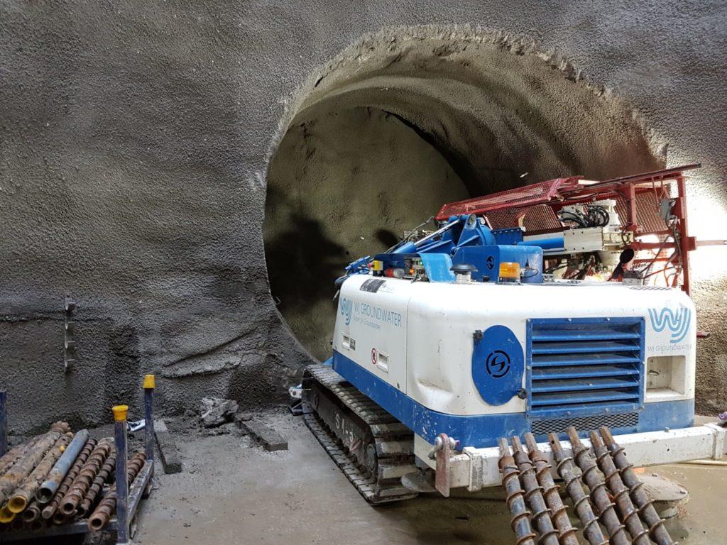 Tunnel being connected using machine